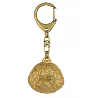 Bichon a poil frise, Bichon Frise, Bichon Tenerife - Porte-clés doré avec chien dans boîte cadeau, décoration de sac à main, accessoire de luxe de la marque Art-Dog