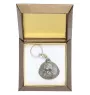 Bichon Frise, Bichon Tenerife, Bichon a poil frise - Silver-plated pendant with a dog in a decorative box, handbag decoration, backpack pendant by Art-Dog brand