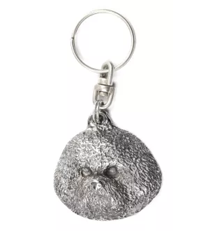 Bichon Frise, Gelockter Bichon, Tenneriffahündchen - Versilberter Anhänger mit einem Hund in einer dekorativen Box, Handtaschenschmuck, Rucksackanhänger der Marke Art-Dog