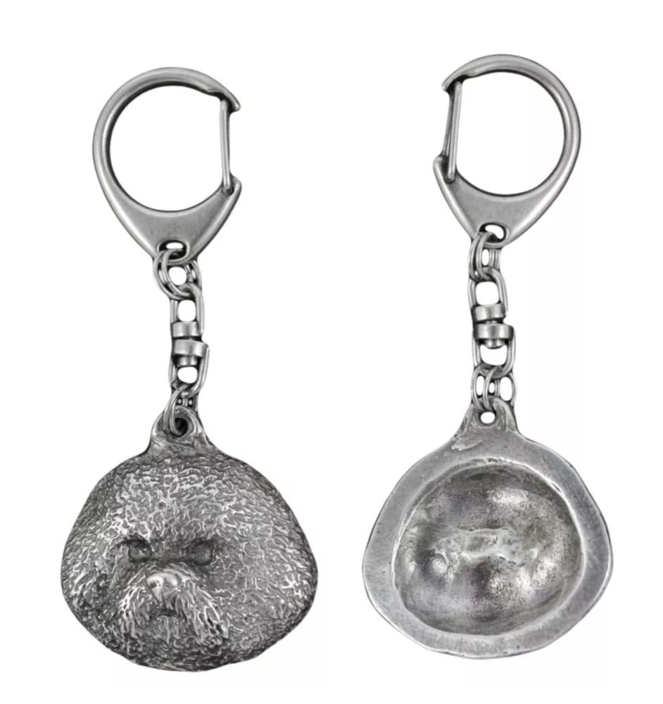 Bichon a poil frise, Bichon Frise, Bichon Tenerife - Porte-clés argenté avec un chien dans une boîte cadeau, décoration de sac à main, pendentif de sac à dos par la marque Art-Dog