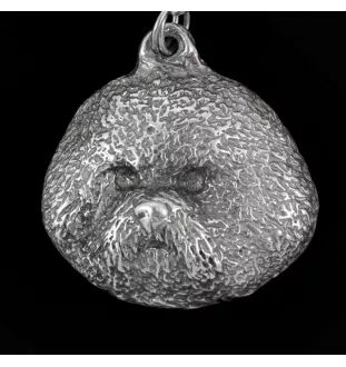Bichon Frise, Gelockter Bichon, Tenneriffahündchen - Halskette mit Hund, versilberter Anhänger für Hundefans, einzigartiger Schmuck der Marke Art-Dog
