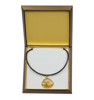 Bichon Frise, Gelockter Bichon, Tenneriffahündchen - Hundehalsband in Geschenkbox, vergoldeter Anhänger für Hundefans, auffälliger Schmuck von Art-Dog