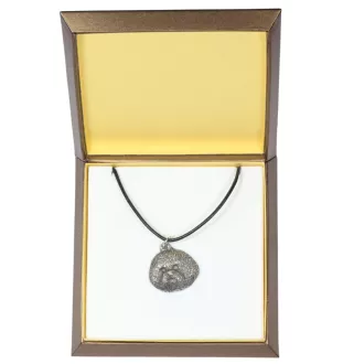 Bichon Frise, Bichon Tenerife, Bichon a poil frise - Dog necklace in gift box, silver-plated locket for dog fan, striking pendant by Art-Dog brand