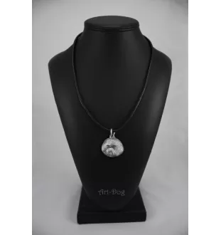 Bichon Frise, Gelockter Bichon, Tenneriffahündchen - Hundehalsband in Geschenkbox, versilbertes Medaillon für Hundefans, markanter Anhänger der Marke Art-Dog