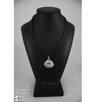 Bichon Frise, Gelockter Bichon, Tenneriffahündchen - Hundehalsband in Geschenkbox, versilbertes Medaillon für Hundefans, markanter Anhänger der Marke Art-Dog