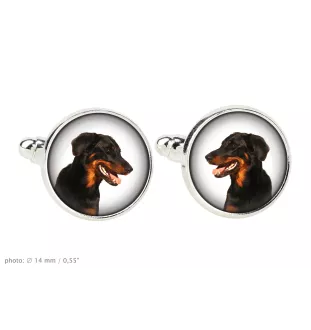 Beauceron, berger de Beauce, berger francais, bas-rouge - Boutons de manchette dans une boîte, bijoux faits à la main, produit de la marque Art-Dog