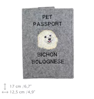 Bichon a poil frise, Bichon Frise, Bichon Tenerife - Porte passeport pour chien, porte document, cadeau pour le voyageur de la marque Art-Dog