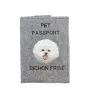 Bichon Frise, Bichon Tenerife, Bichon a poil frise I - Dog passport case, document case, gift for the traveller from the Art-Dog brand