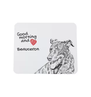 Berger de Beauce, Beauceron - Mauspad mit Druck, personalisiertes Mauspad mit Hund, einzigartiges Gadget für Büroangestellte von Art-Dog.