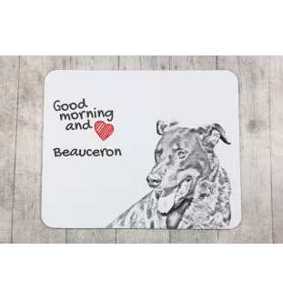 Berger de Beauce, Beauceron - Mauspad mit Druck, personalisiertes Mauspad mit Hund, einzigartiges Gadget für Büroangestellte von Art-Dog.