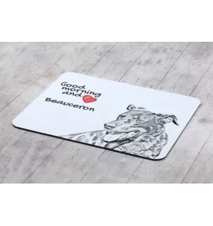 Beauceron, berger de Beauce, berger francais, bas-rouge - tapis de souris personnalisé avec impression, tapis de souris personnalisé avec chien, accessoire unique pour employé de bureau de la marque A