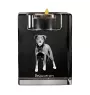 Beauceron, berger de Beauce, berger francais, bas-rouge - Bougeoir avec photo de chien, porte bougie en cristal, cadeau personnalisé par la marque Art-Dog