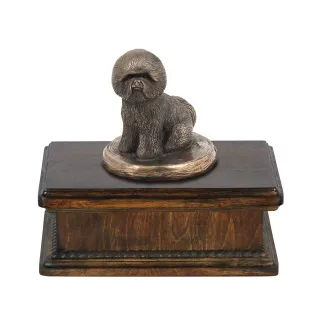 Bichon a poil frise, Bichon Frise, Bichon Tenerife - urne pour cendres de chien, urne classique avec une statuette, urne élégante avec un chien de la marque Art-Dog