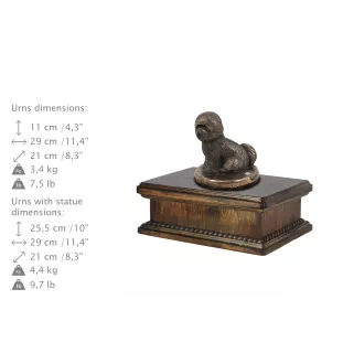 Bichon a poil frise, Bichon Frise, Bichon Tenerife - urne pour cendres de chien, urne classique avec une statuette, urne élégante avec un chien de la marque Art-Dog