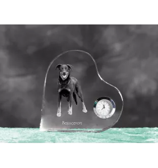 Owczarek francuski Beauceron zegar w kształcie serca z psem Art-Dog