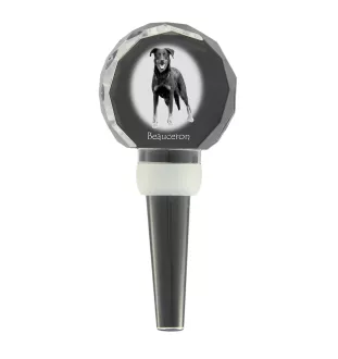 Berger de Beauce, Beauceron, Beauce Sheep Dog - Crystal bottle stopper, unique wine stopper with photo, personalised gift for sommelier by Art-Dog brand