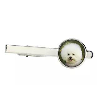 Bichon Frise, Bichon Tenerife, Bichon a poil frise - tie clip, ornament, jewelry for an evening outfit by Art-Dog