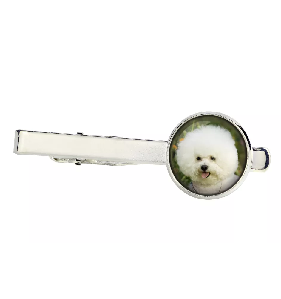 Bichon Frise, Bichon Tenerife, Bichon a poil frise - tie clip, ornament, jewelry for an evening outfit by Art-Dog