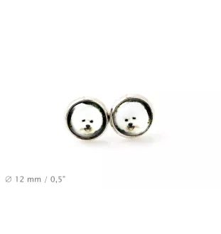 Bichon a poil frise, Bichon Frise, Bichon Tenerife - boucles d'oreilles votre photo faite à la main, votre propre photo, bijoux de la marque Art.-Dog
