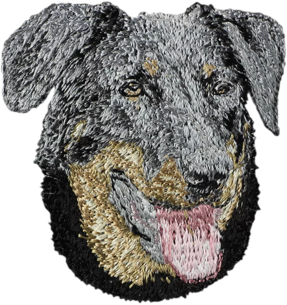 Berger de Beauce, Beauceron - Hund geformtes Aufnäher, besticktes Patch, einzigartiges Dekor für den Rucksack der Marke Art-Dog