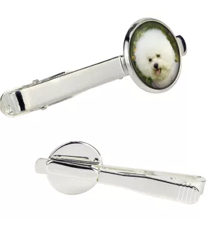 Bichon Frise, Gelockter Bichon, Tenneriffahündchen - Krawattennadel in der Box, stilvolle Krawatte, personalisierter Schmuck der Marke Art-Dog