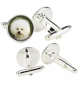 Bichon a poil frise, Bichon Frise, Bichon Tenerife - Boutons de manchette dans une boîte, bijoux faits à la main, produit de la marque Art-Dog