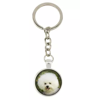 Bichon a poil frise, Bichon Frise, Bichon Tenerife - porte-clés dans une boîte, photo personnelle, porte-clés de la marque Art-Dog