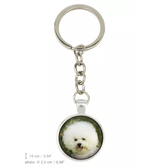 Bichon Frise brelok w pudełku ze zdjęciem Art-Dog