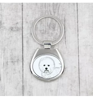 Bichon Frise brelok ze zdjęciem psa Art-Dog
