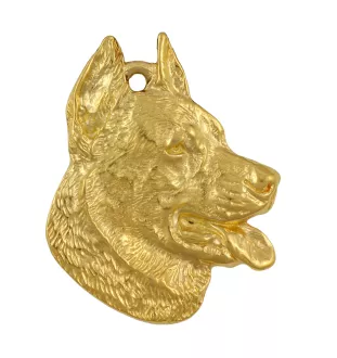 Berger de Beauce, Beauceron - Schlüsselanhänger und Halskette mit Hund in einer Box, vergoldetes Produkt von hoher Qualität, Marke Art-Dog