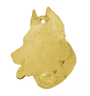 Berger de Beauce, Beauceron - Schlüsselanhänger und Halskette mit Hund in einer Box, vergoldetes Produkt von hoher Qualität, Marke Art-Dog