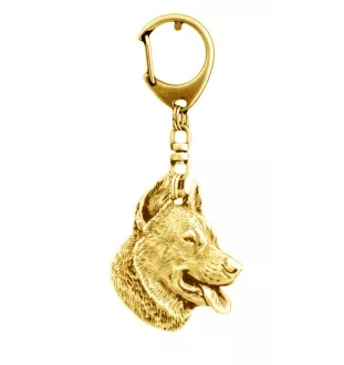 Berger de Beauce, Beauceron, Beauce Sheep Dog - keychain and necklace with a dog in a box, high-quality gold-plated product, Art-Dog brand