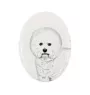 Bichon Frise, Bichon Tenerife, Bichon a poil frise - commemorative plaque with a photo of a dog, tombstone with a print, personalized oval plaque from the Art-Dog brand