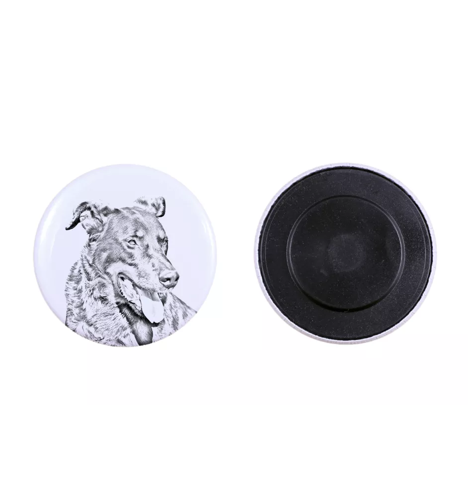 Berger de Beauce, Beauceron Magnet mit einem Hundepfotenabdruck, außergewöhnlich leicht, starker Magnet, handgefertigtes Produkt der Marke Art-Dog