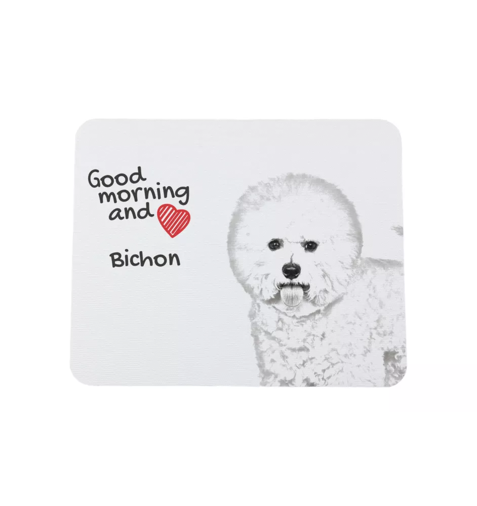 Bichon a poil frise, Bichon Frise, Bichon Tenerife - tapis de souris personnalisé avec impression, tapis de souris personnalisé avec chien, accessoire unique pour employé de bureau de la marque Art-Do