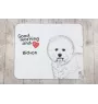 Bichon Frise, Gelockter Bichon, Tenneriffahündchen - Mauspad mit Druck, personalisiertes Mauspad mit Hund, einzigartiges Gadget für Büroangestellte von Art-Dog.