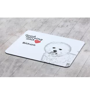 Bichon a poil frise, Bichon Frise, Bichon Tenerife - tapis de souris personnalisé avec impression, tapis de souris personnalisé avec chien, accessoire unique pour employé de bureau de la marque Art-Do