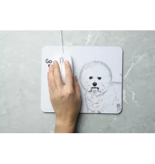 Bichon Frise, Bichon Tenerife, Bichon a poil frise - mouse pad with print, personalized dog-themed mouse pad, unique gadget for an office worker by Art-Dog brand