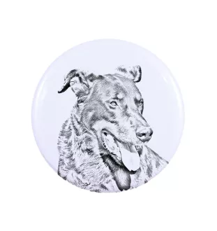 Berger de Beauce, Beauceron Magnet mit einem Hundepfotenabdruck, außergewöhnlich leicht, starker Magnet, handgefertigtes Produkt der Marke Art-Dog