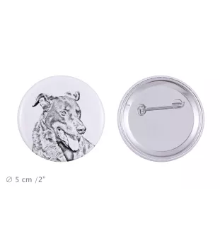 Beauceron, berger de Beauce, berger francais, bas-rouge - badge avec votre chien, ajoutez votre propre photo, marque Art-Dog