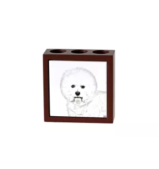 Bichon Frise, Bichon Tenerife, Bichon a poil frise - pen holder with a dog, desk organizer with a print, personalized desk decoration from the Art-Dog brand.