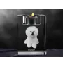 Bichon a poil frise, Bichon Frise, Bichon Tenerife - Bougeoir avec photo de chien, porte bougie en cristal, cadeau personnalisé par la marque Art-Dog
