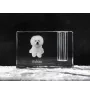 Bichon Frise, Gelockter Bichon, Tenneriffahündchen - Stifthalter, Kristallorganizer mit Hundefoto, einzigartige Schreibtischdekoration der Marke Art-Dog