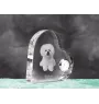 Bichon Frise, Gelockter Bichon, Tenneriffahündchen - Kristalluhr mit einem Hundebild, Herzregal-Uhr, personalisierte Standuhr der Marke Art-Dog