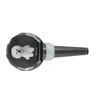 Bichon Frise grubszy stopper do wina z psem Art-Dog