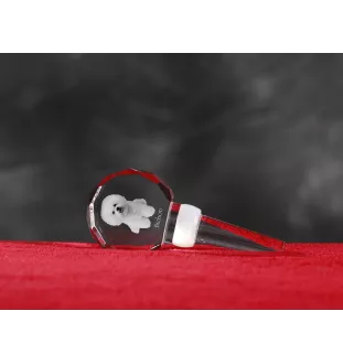 Bichon Frise, Bichon Tenerife, Bichon a poil frise - Crystal bottle stopper, unique wine stopper with photo, personalised gift for sommelier by Art-Dog brand