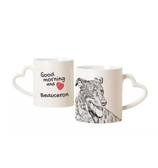 Berger de Beauce, Beauceron, Beauce Sheep Dog - cup with a dog, adorable cup with a heart-shaped handle, universal gift from the Art-Dog brand