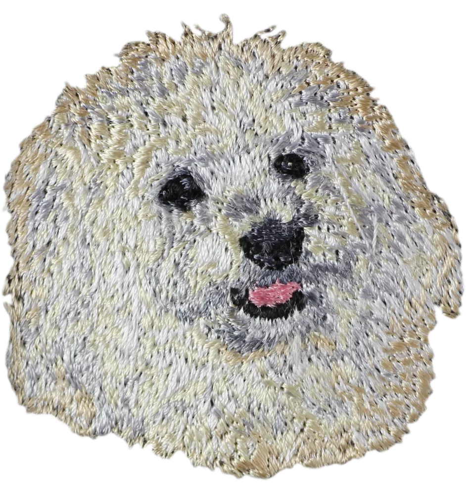Bichon Frise, Bichon Tenerife, Bichon a poil frise - dog-shaped patch, embroidered patch, unique decoration for Art-Dog backpack