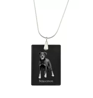 Berger de Beauce, Beauceron, Beauce Sheep Dog - Crystal pendant with dog, silver necklace with photo, personalised pendant by Art-Dog brand