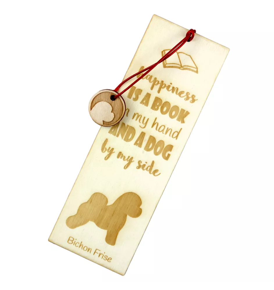 Bichon Frise, Gelockter Bichon, Tenneriffahündchen - Lesezeichen mit Hund, personalisiertes Lesezeichen, Hundeaccessoire für Leser der Marke Art-Dog